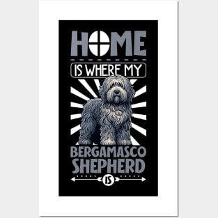 Home is with my Bergamasco Shepherd Posters and Art